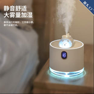 加湿器小型家用静音卧室内孕妇婴儿高颜值大喷雾桌面充电加湿器