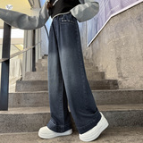 女童裤子春秋外穿2025新款中大童休闲女孩阔腿直筒秋季儿童牛仔裤，童装裤子，祺儿童装
