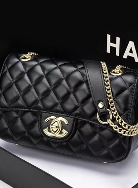 大牌轻奢真皮菱格链条包包女包新款百搭小香风小方包女士肩斜挎包