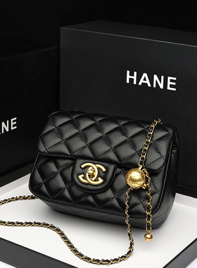 轻奢真皮女士包包小香风菱格链条包女包方胖子腋下肩斜挎包