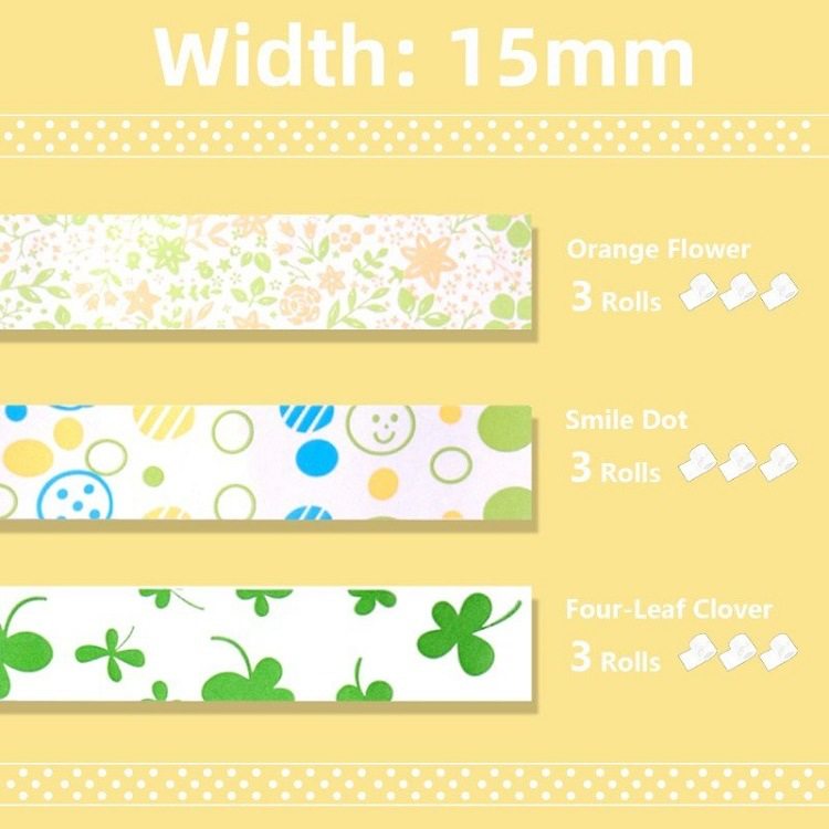 PHOMEMO 15 25MM M02S|PRO 범용 패턴 스티커 혼합 조합 인쇄 용지 감열지