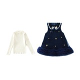 女孩套装冬季加绒加厚背心裙2025新款女小童网纱连衣裙儿童公主裙，童装休闲套装，祺妙童装