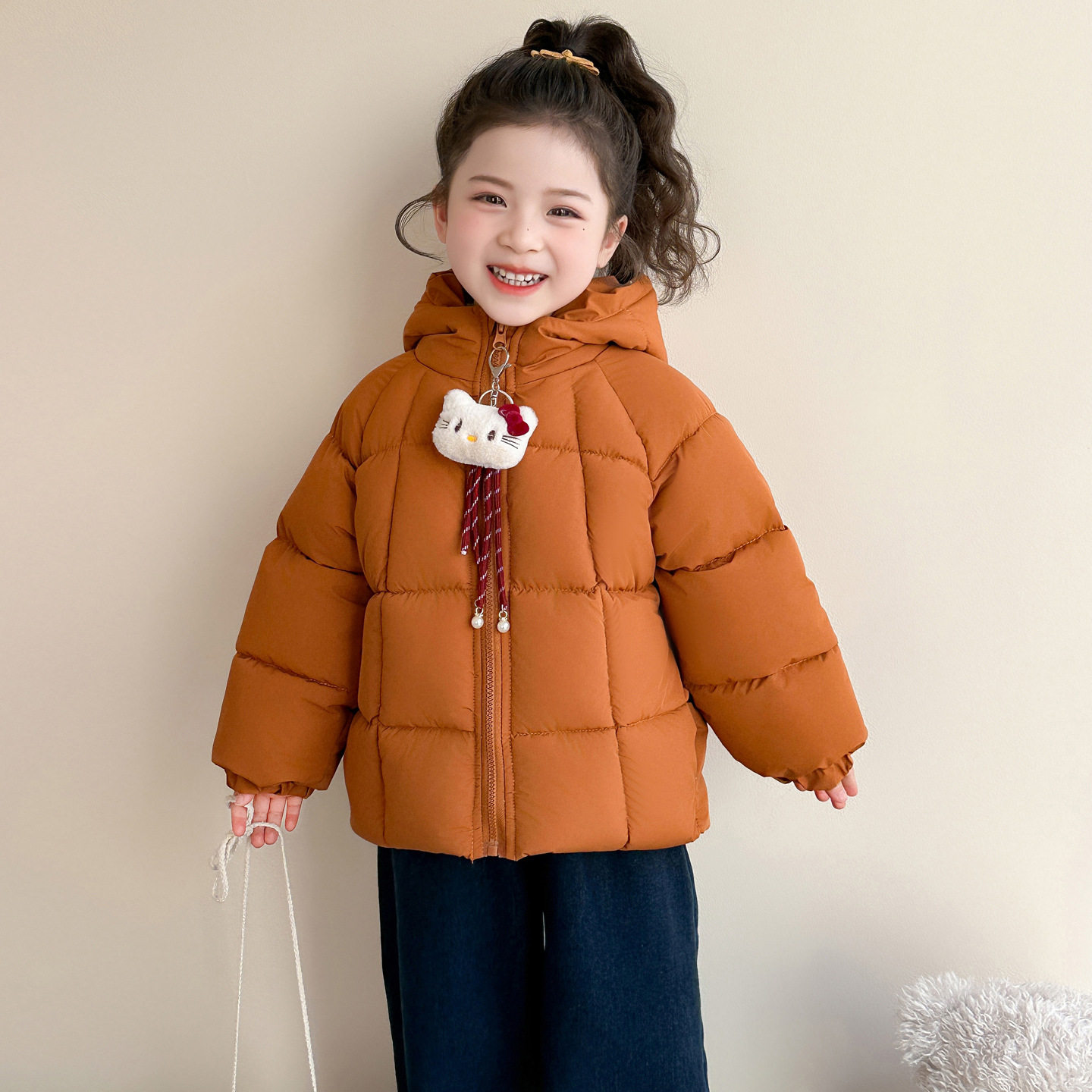 女童棉服2025新款冬季洋气韩版儿童冬装小女孩加厚外套女棉衣P97，童装棉衣，祺妙童装