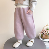 女童加绒裤子秋冬季2025新款女超好看一体绒冬装儿童加厚卫裤，童装裤子，祺妙童装