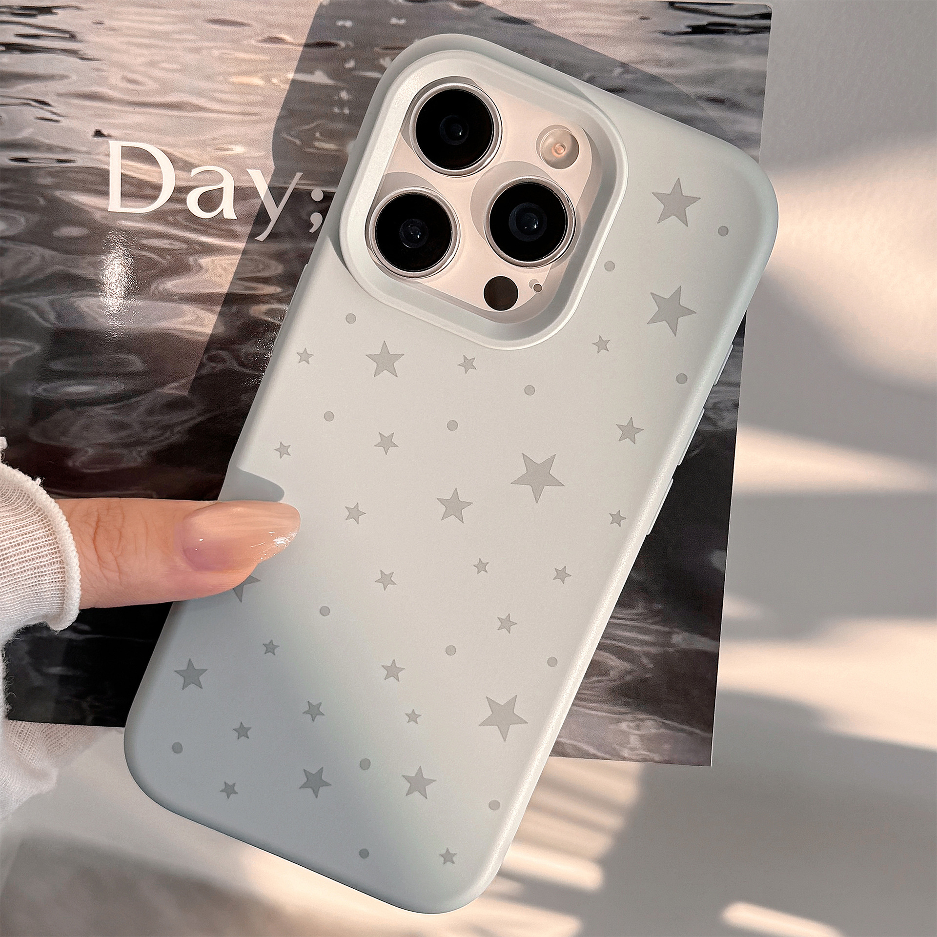 简约ins灰色星星iphone17pro max手机壳苹果15新款14韩系13适用12
