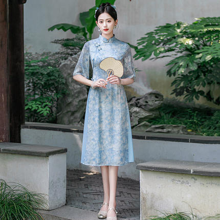 奥黛国风新中式苏州旗袍改良年轻款2026新款女级感连衣裙春夏季