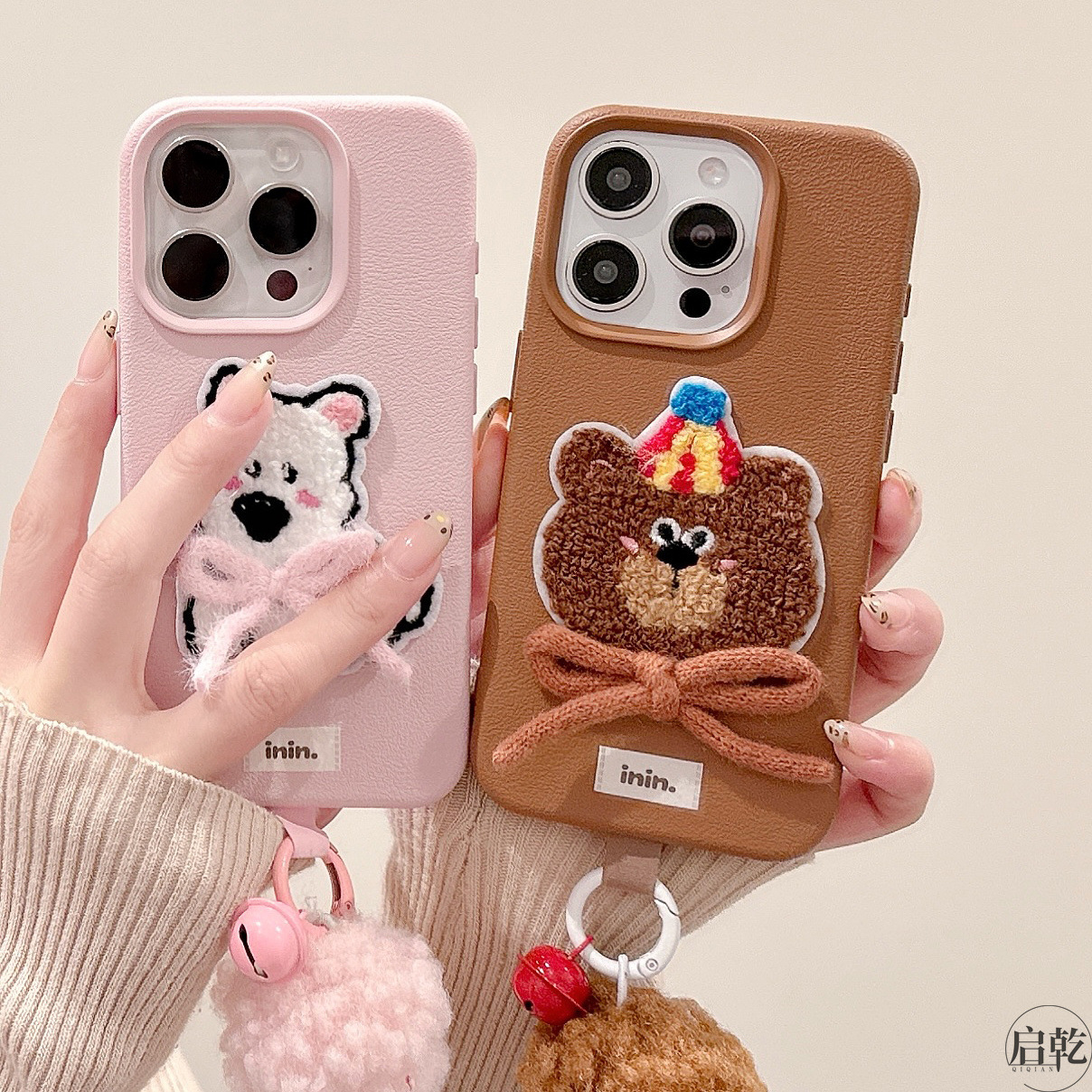 蝴蝶结刺绣西地荔枝纹iPhone16/15手机壳适用苹果14/13pmax卡通