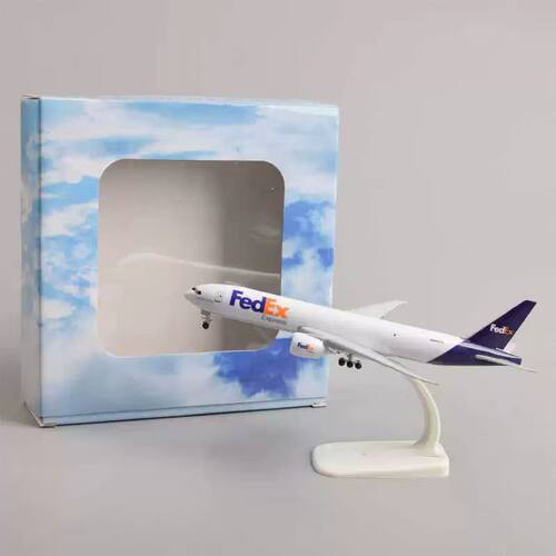 20CM联邦B777货机 联邦货机飞机模型 Fedex B777静态模型收藏摆件