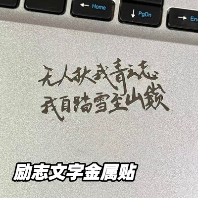 无人扶我青云志文字3d立体金属贴手机平板笔记本电脑耳机装饰贴纸
