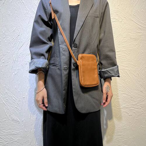 真皮女包手工头层牛皮手机包女肩包斜挎包多功能小包