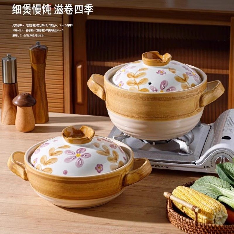 日式砂锅炖锅家用燃气耐高温陶瓷煲汤干烧不裂煤气灶煲仔饭沙锅