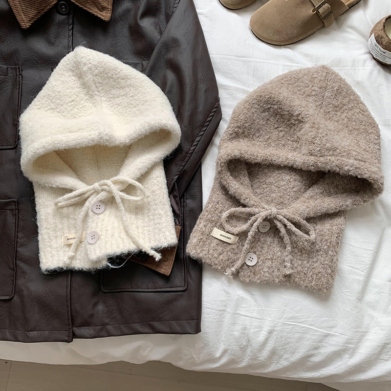 巴拉克拉法帽保暖冬季女2025新款围巾一体帽护耳防寒毛线帽子