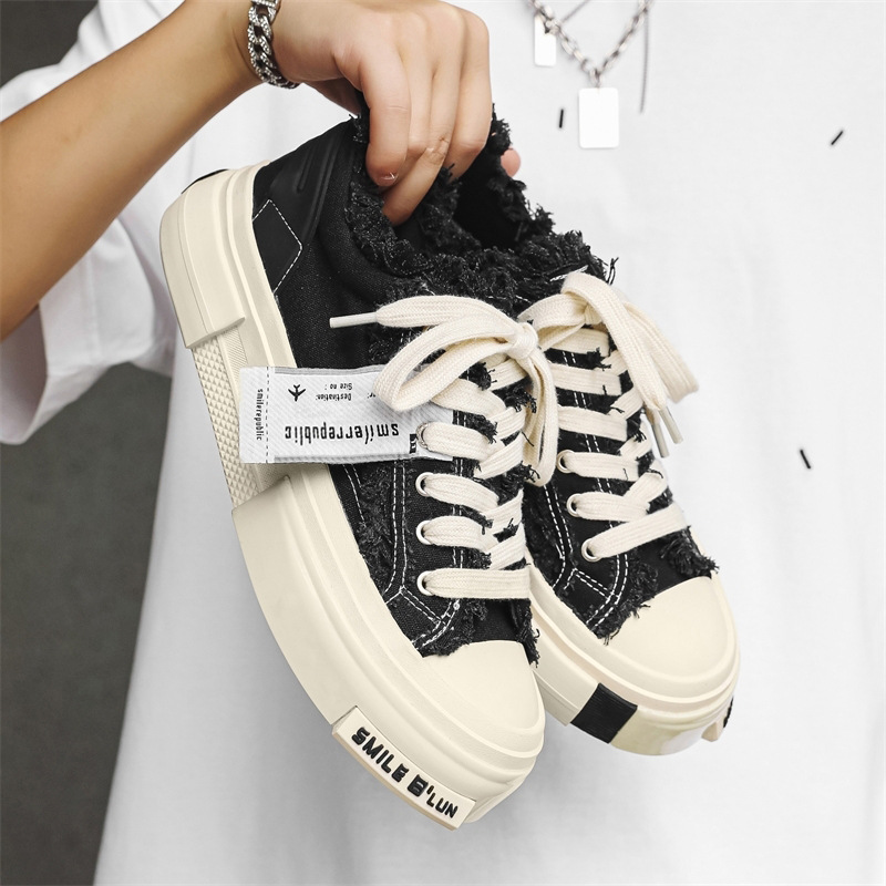 新款学生厚底帆布鞋潮运动休闲板鞋小众设计鞋XZ517-1XZ222P70，男鞋帆布鞋，星座517-1