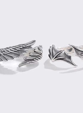 包邮天使与恶魔翅膀情侣戒指