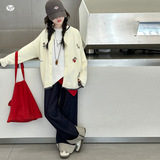 女童毛衣外套2025年秋季新款卡通针织开衫中大童休闲长袖上衣春秋，童装毛衣，祺儿童装