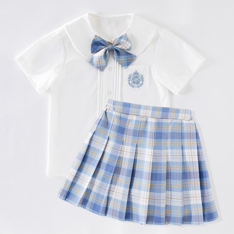 女童jk学院风套装小学生英伦制服裙夏2025新款大童初中生甜美风
