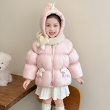 女童棉服冬装2025新款儿童秋冬季加厚洋气韩版棉衣小女孩外套P112，童装棉衣，祺妙童装