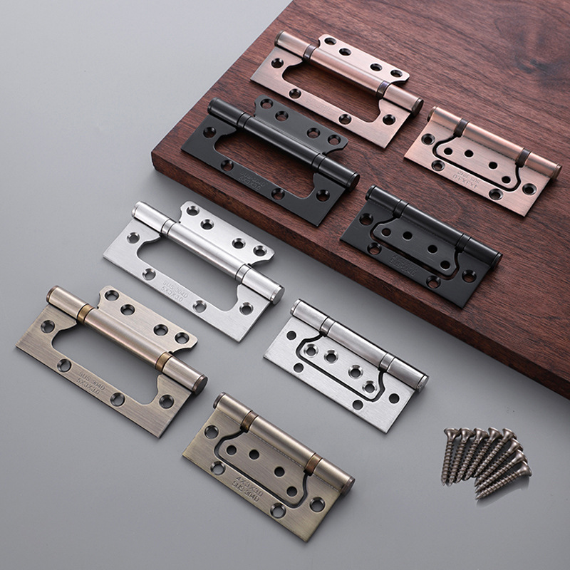 子母合页不锈钢4寸3.0免开槽木门铰链轴承加厚黑色5寸3.0古铜活叶