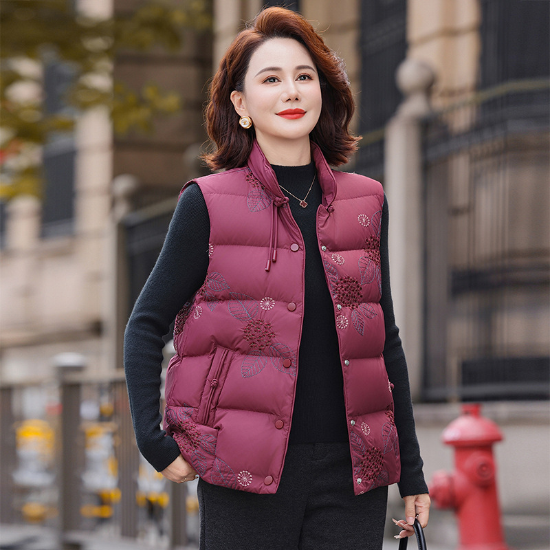 衣服马夹老太太聚酯纤维