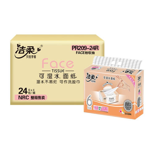 24包100抽洁柔抽纸百花香味