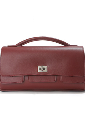 2025新百搭头层牛皮新款belair锁扣包机车小方包真皮肩手提法棍包