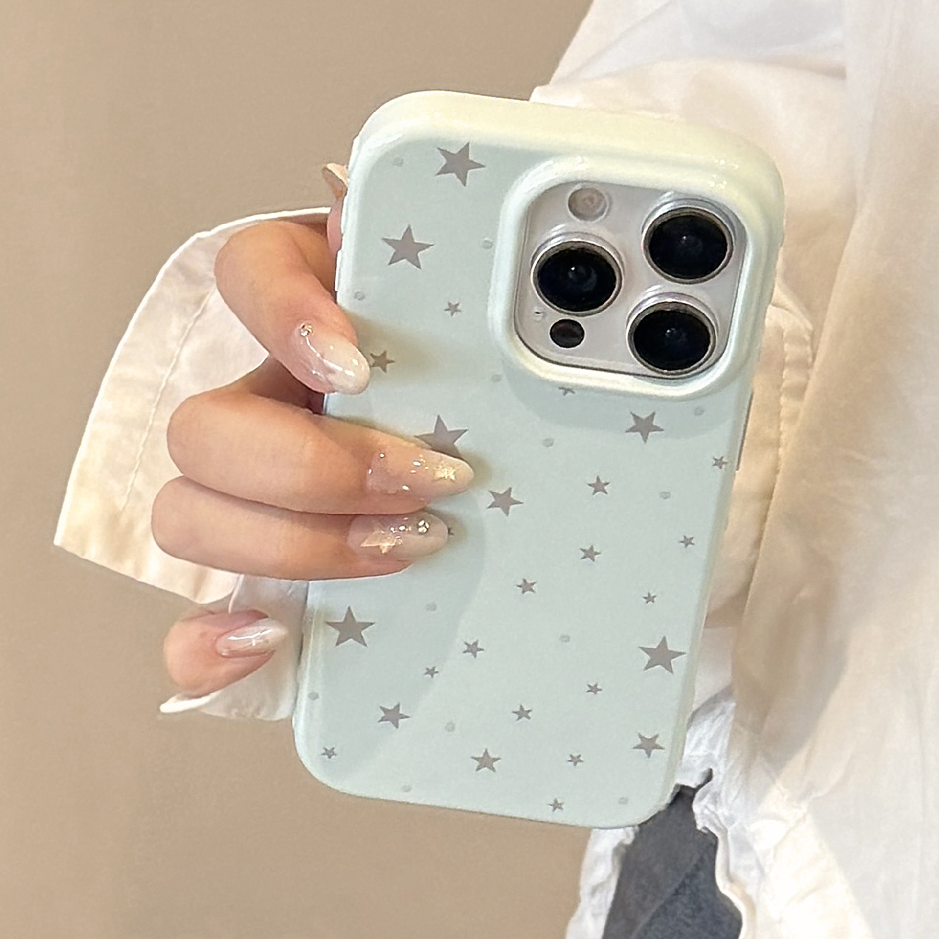 AceCase蓝灰星星iphone17苹果16适用15promax手机壳14复古13全包12简约软