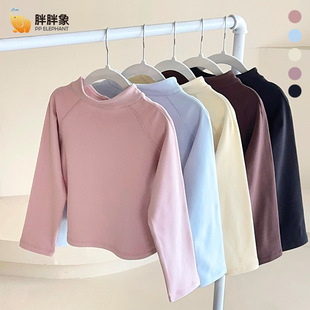 新款女童儿童中大小孩打底衫内搭外穿春秋长袖德绒上衣T恤