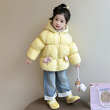女童韩系百搭棉服冬季2025新款甜美洋气儿童休闲保暖女冬装棉衣，童装棉衣，祺妙童装