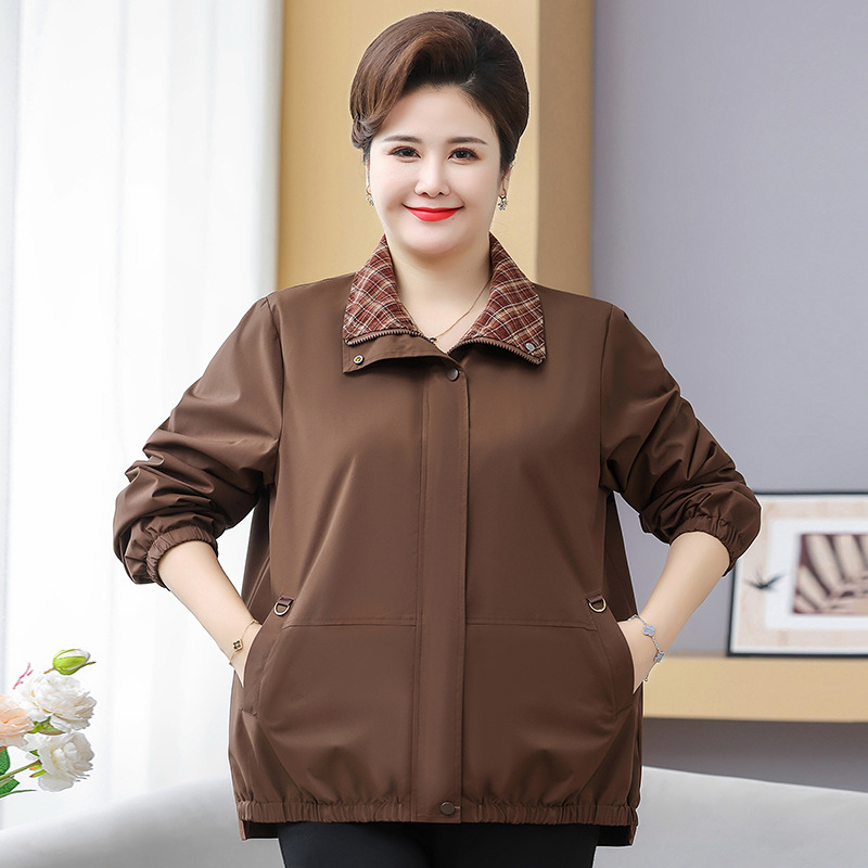 妈妈短款春秋装洋气200斤外套