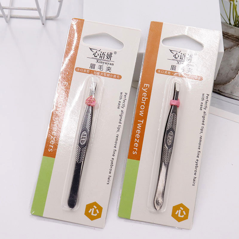 厂家不锈钢眉毛夹美妆斜口拔眉毛修眉工具多功能镊子化妆眉夹子