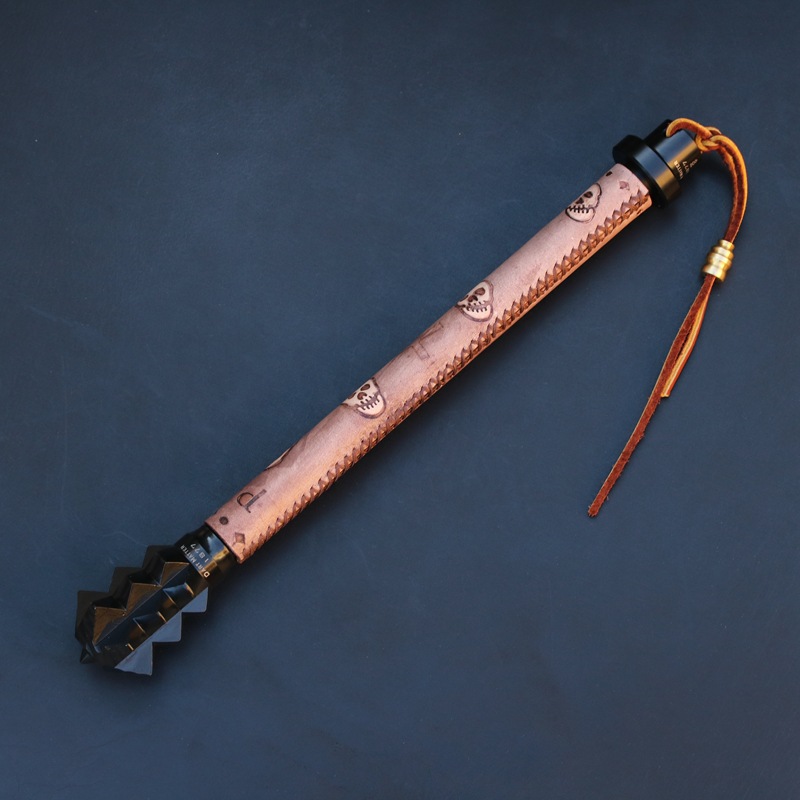 新款764T直供EDC随身战锤重型六页钉头锤十字军破甲狼牙棒骨朵45