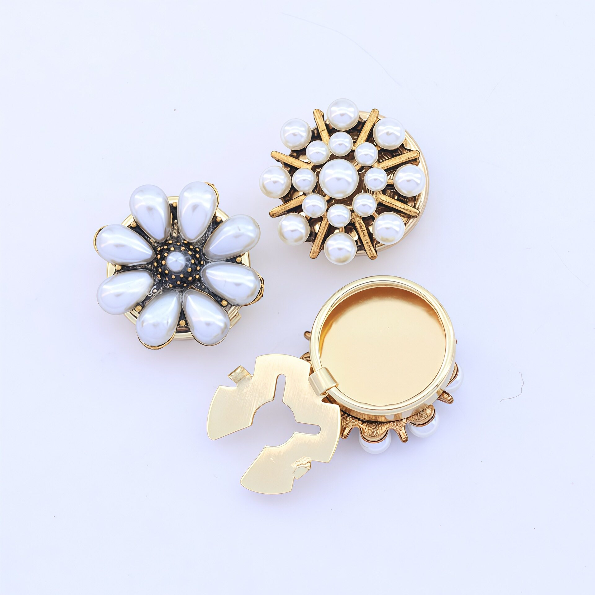 现货button cover复古珍珠纽扣衬衫袖扣乌龟扣套扣夹扣衣物袖扣