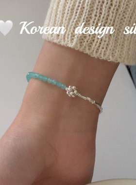 韩版小众设计个性银手串饰品S925纯银手链葡萄竹节碎银子手链女款