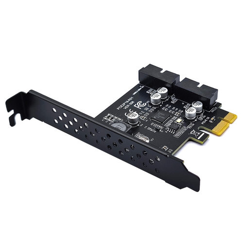 USB3.2前置GEN1扩展卡双口19PIN转接卡RENESAS第三主控D720201