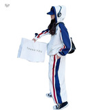 女童套装2025秋季新款撞色字母卫衣阔腿裤两件套中大童休闲春秋装，童装休闲套装，祺儿童装