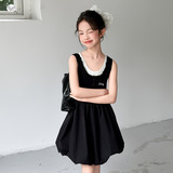 女童无袖连衣裙夏装2025新款背心裙花苞裙蓬蓬裙儿童吊带裙公主裙，童装连衣裙，祺儿童装
