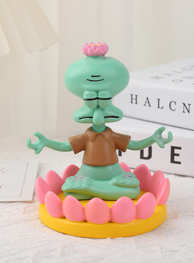 章鱼哥摆件家用办公室手机支架桌面摆件卡通3d章鱼哥儿童玩具