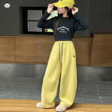 儿童2025年冬季新款个性小马刺绣弯刀裤中大童冬季加厚保暖休闲裤，童装裤子，祺儿童装