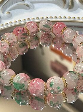 中国风秋日限定花间物语颜值变色手串女少森系手链琉璃饰品