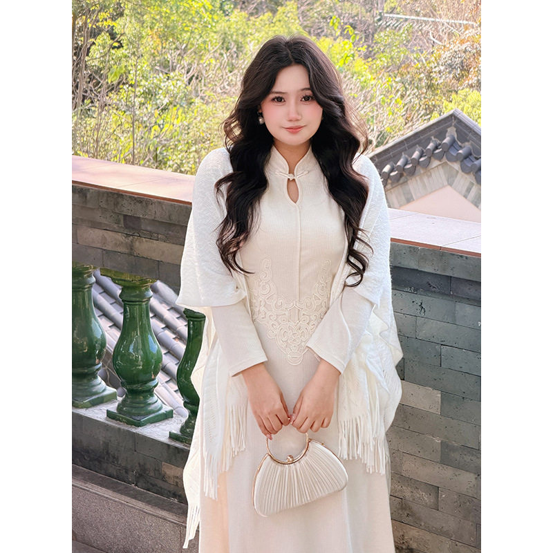 气质新中式连衣裙清冷感穿搭改良旗袍新款高级感胖MM大码旗袍潮流