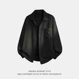 长袖衬衫春季复古老钱古巴领简约休闲衬衣外套OC8021-P45控78，男装衬衫，电商A362