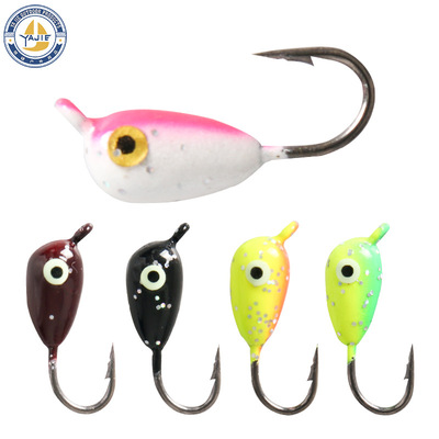 冰钓微物铅头钩五彩蝌蚪夜光眼