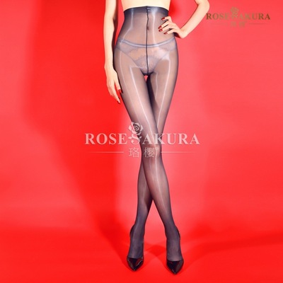 超薄炫彩双色晕染油亮丝袜极光丝滑一线深裆油光黑丝640针连裤袜