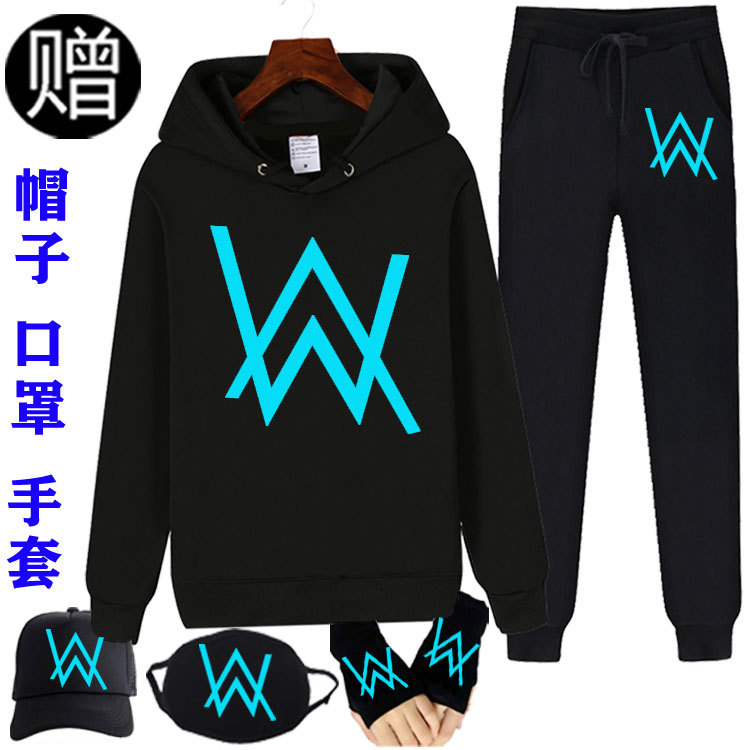 艾伦沃克夜光卫衣Alan Walke嘉豪同款衣服连帽Faded反光加绒外套
