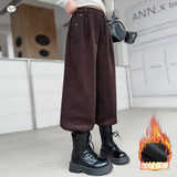 女童加绒裤子2025新款秋冬儿童一体绒外穿靴裤大童冬季加厚束脚裤，童装裤子，祺儿童装