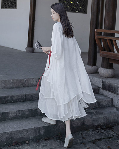 棉麻女装2024夏文艺休闲不规则防晒开衫外搭显瘦外披大码空调衬衫