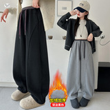 女童加绒卫裤2025年秋冬新款拼腰阔腿裤中大童休闲弯刀裤外出长裤,童装裤子,祺儿童装,工厂直供 女童加绒卫裤2025年秋冬新款拼腰阔腿裤中大童休闲弯刀裤外出长裤,童装裤子,祺儿童装,工厂直供