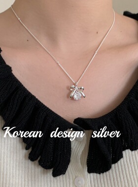 韩国东大门小众设计饰品S925纯银简约级感镂空花花项链气质百搭