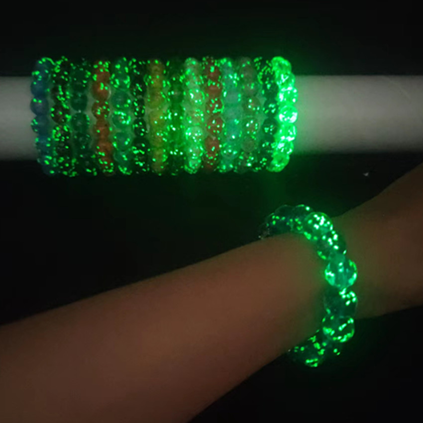 热销夜光金沙琉璃珠散珠通透水晶圆珠子diy手工饰品10MM手机手链
