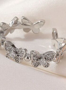 蝴蝶开口戒指ins小众设计女